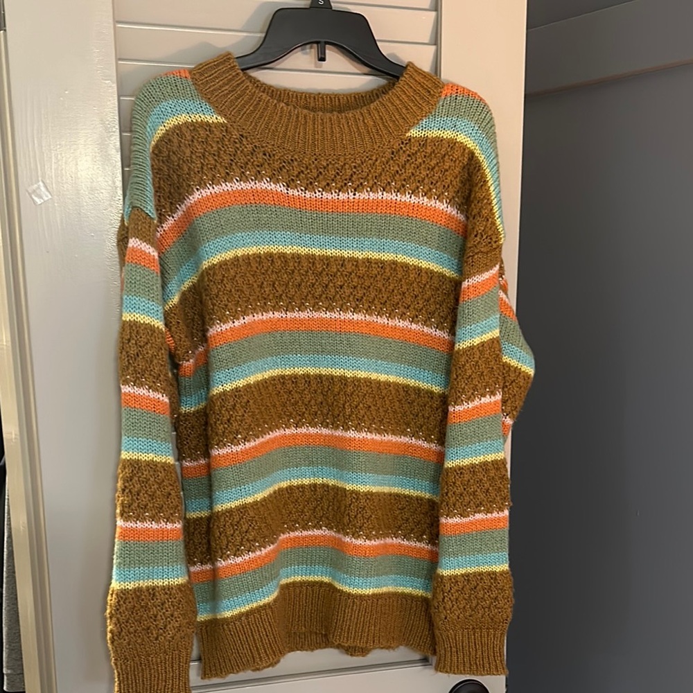 Striped Knit Oversized Sweater